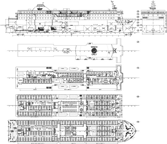 Ro-Pax with 7 decks